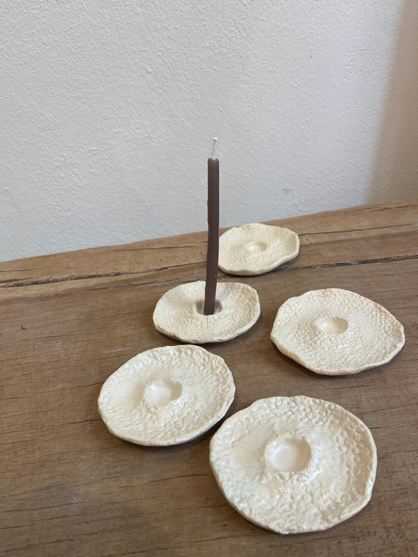 Textured candle holders.