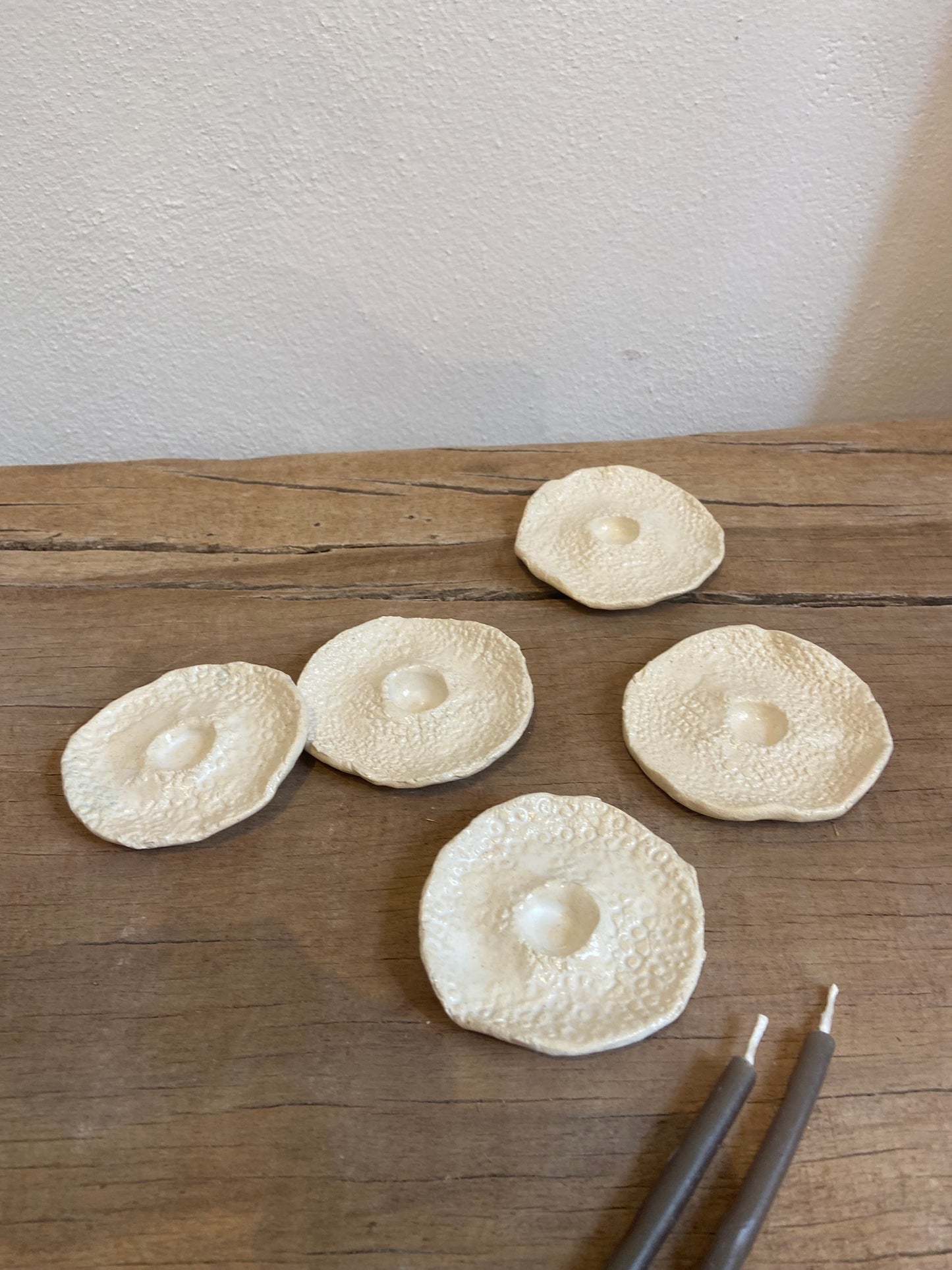 Textured candle holders.